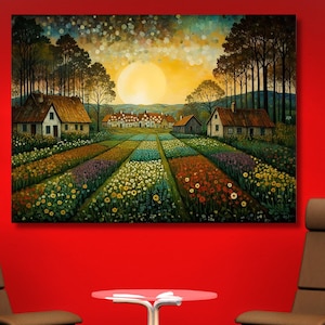 Gustav Klimt Canvas art,Gustav Klimt Poster Klimt Exhibition Poster, Gustav Klimt Painting, Flower Garden, Flower Market,Klimt Museum Poster