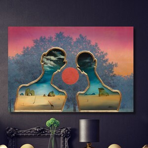 Rene Magritte Canvas Wall Art The Banquet por Rene Reprodução Arte de parede Rene Magritte Presente Decoração Surrealismo Impressão em tela The Banquet CANVAS