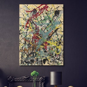 Jackson Pollock Kunst, Leinwand Wandkunst, Pollock Leinwanddruck, Abstrakte Wandkunst, Wanddekor, Wandkunst Wohnzimmer, extra große Wandkunst