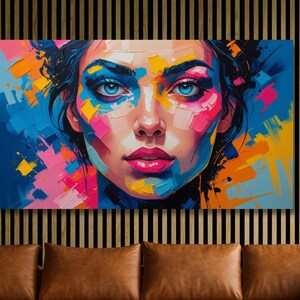 African Woman Wall Art, Beautiful Woman Canvas Print, Extra Large Wall Art, African American art Abstract Canvas Wall Art Living Room Decor