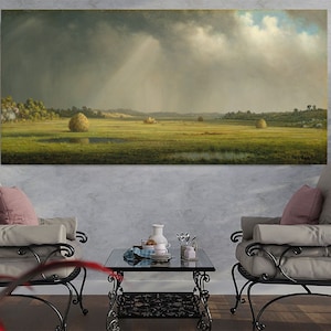 Martin Johnson Canvas Wall Arts,Newburyport Meadows by Martin Johnson Heade poster,Famous Painting, Museum Prints Fine Art Print Gift Canvas