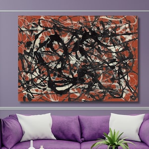 Extra Large Canvas Wall Art Jackson Pollock Canvas Wall Art Abstract Wall Art Home and Living Room Decor Jackson Pollock Convergence
