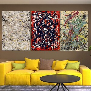 Extra Large Canvas Wall Art Jackson Pollock Canvas Wall Art Abstract Wall Art Home and Living Room Decor Jackson Pollock Convergence