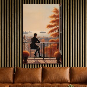 Edward Hopper style summer Woman reading a book on the street Colorful Canvas Wall Art Summer Hopper Excitement canvas Poster