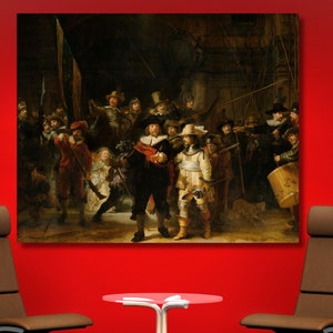 Rembrandt The Night Watch Canvas Wall Art Rembrandt Print Wall Art  Her Gift for Home Gift Canvas Arts Rembrandt Poster Canvas Print art