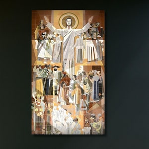 Touchdown Jesus Canvas Decor Extra Large Canvas Wall Art Notre Dame College Man Cave, Fighting Irish Bar, Dorm Room Gift Jesus Poster Print