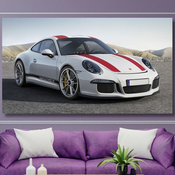 Porsche Wall Art,Porsche 911 Carrera White Canvas Wall Art,Living room Decor, Porsche Poster, Porsche Print, Modish Office Decor Gifts art