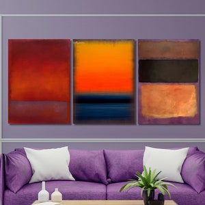 Set of 3 Mark Rothko Reproduction Canvas Wall Art Rothko Museum Art Print,Modern Wall Art,Rothko Wall Art,Rothko Print,Mark Rothko Painting