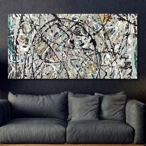 Extra Large Canvas Wall Art Jackson Pollock Canvas Wall Art Abstract Wall Art Home and Living Room Decor Jackson Pollock Convergence