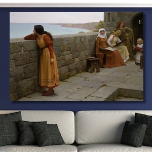 Edmund Blair Leighton Exhibition Poster,The hostage Canvas Wall Print,Leighton canvas Print,Home decor art,Christmas hostage Gift Wall art