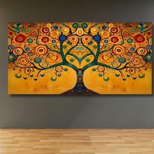Tree of life Gustav Klimt Canvas Wall Art,Tree of life Framed Wall Art,Tree of life Poster, Extra Large Wall Art Tree of life Ready to Hang
