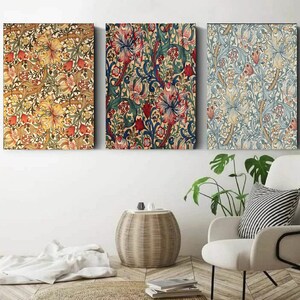 Set of 3 William Morris Exhibition Canvas Wall Art Morris Wall Decor William Morris Poster William Morris Vintage Flower Morris Flower Gift