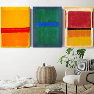 Mark Rothko 3er Set Leinwand Wandkunst, Mark Rothko Wandkunst, Mark Rothko Druck, Abstrakte Kunst Rothko Gemälde Rothko Museum Reproduktion