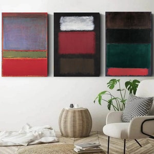 3er Set Mark Rothko Reproduktion Leinwand Wandkunst Rothko Wandkunst Moderne Wandkunst Mark Rothko Druck Mark Rothko Gemälde Rothko Museum Geschenk