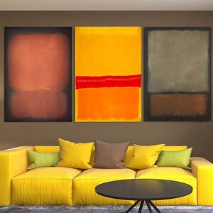 Set of 3 Mark Rothko Reproduction Canvas Wall Art Print,Modern Wall Art,Rothko Wall Art,Mark Rothko Print,Mark Rothko Painting,Rothko Museum