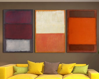 Set of 3 Mark Rothko Reproduction Canvas Wall Art Print,Modern Wall Art,Rothko Wall Art,Mark Rothko Print,Mark Rothko Painting,Rothko Museum