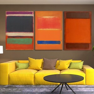 Set von 3 Mark Rothko Reproduktion Leinwand Wand Kunst Druck, Moderne Wandkunst, Rothko Wand Kunst, Mark Rothko Druck, Mark Rothko Gemälde, Rothko Museum