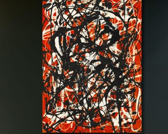 Pollock Extra Large Canvas Wall Art Red Jackson Pollock Canvas Wall Art Abstract Wall Art Home and Living Room Decor Pollock art Gift canvas