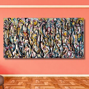 Extra Large Canvas Wall Art Jackson Pollock Canvas Wall Art Abstract Wall Art Home and Living Room Decor Jackson Pollock Convergence