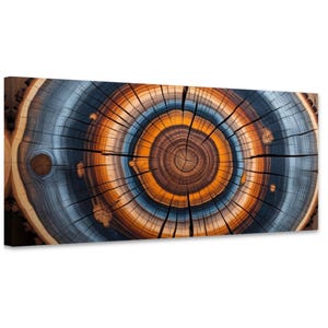 Tree Ring Wooden appearance Canvas Wall Art, Abstract Colorful Tree Ring Wall Decor, Minimalist Home Wall Art Print,Canvas Home Decor Art