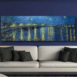 Lienzo de la noche estrellada, arte de pared, pintura de Van Gogh, impresión de Van Gogh, lienzo de la noche estrellada, decoración de la noche estrellada, arte de pared de Vincent Van Gogh