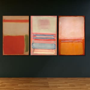 Set of 3 Mark Rothko Reproduction Canvas Wall Art Rothko Museum Art Print,Modern Wall Art,Rothko Wall Art,Rothko Print,Mark Rothko Painting