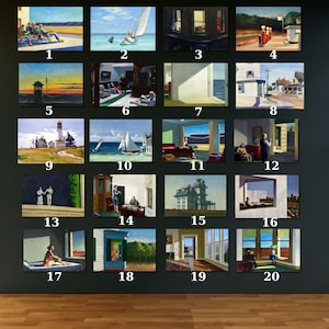 Conjunto de 3 Edward Hopper Reprodução Canvas Wall Art Print, Arte de parede moderna, Arte de parede Hopper, Impressão Edward Hopper, Pintura do Museu Edward Hopper