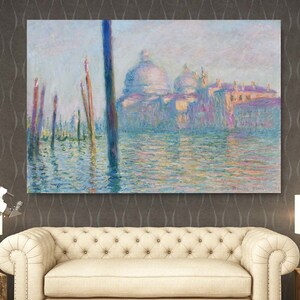 Arte de pared en lienzo del Gran Canal de Monet Reproducción de Claude Monet Arte de pared Impresión en lienzo Arte de Magritte Decoración del hogar Paisaje forestal Galería de arte de Monet