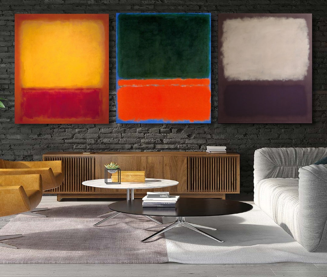 Scottish Modern Rothko ROTHKO Set of 3 Modern Wall Art, Rothko Painting,rothko Canvas, Rothko ...