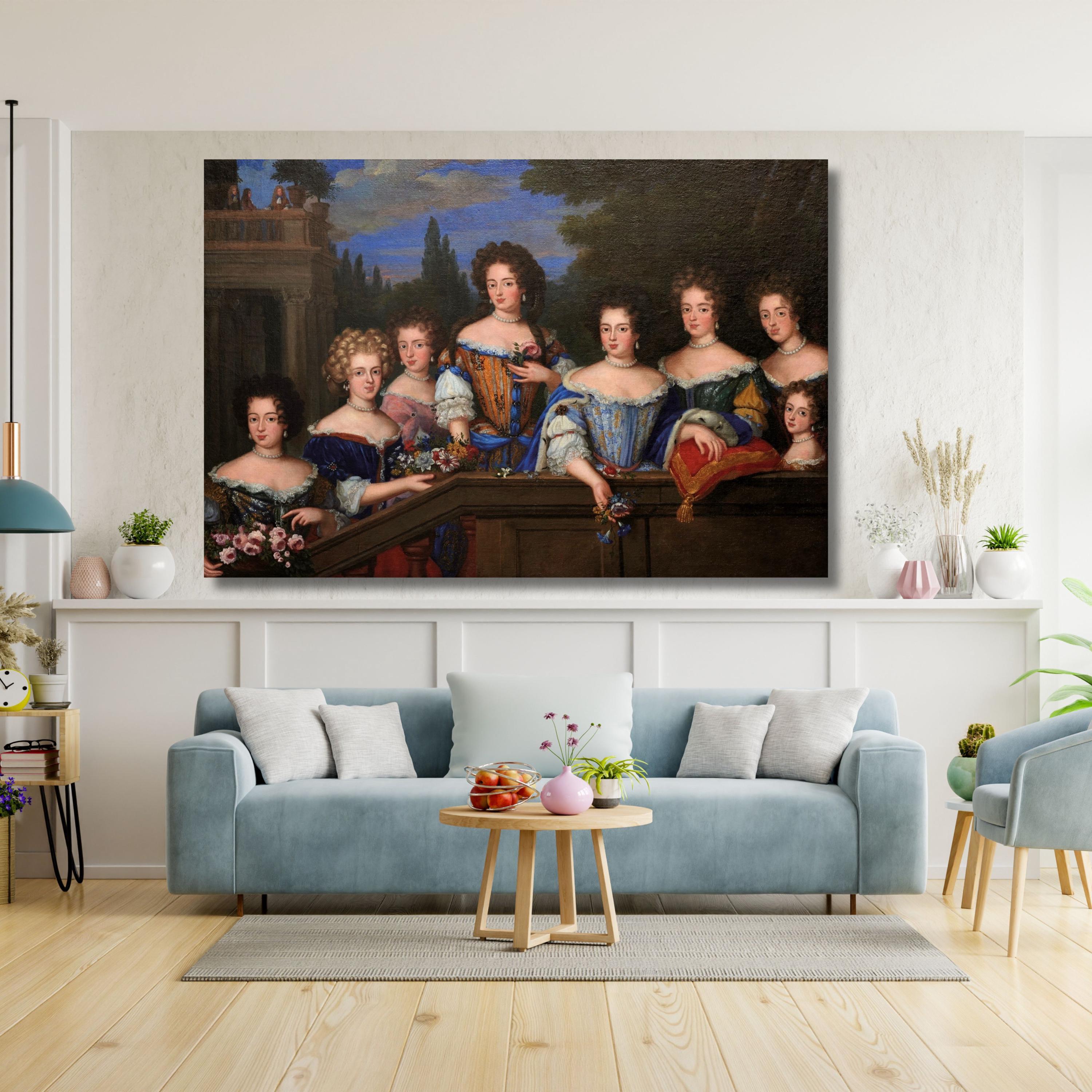 Ladies Throwing Flowers Canvas Art Print – Michelangelo Morlaiter