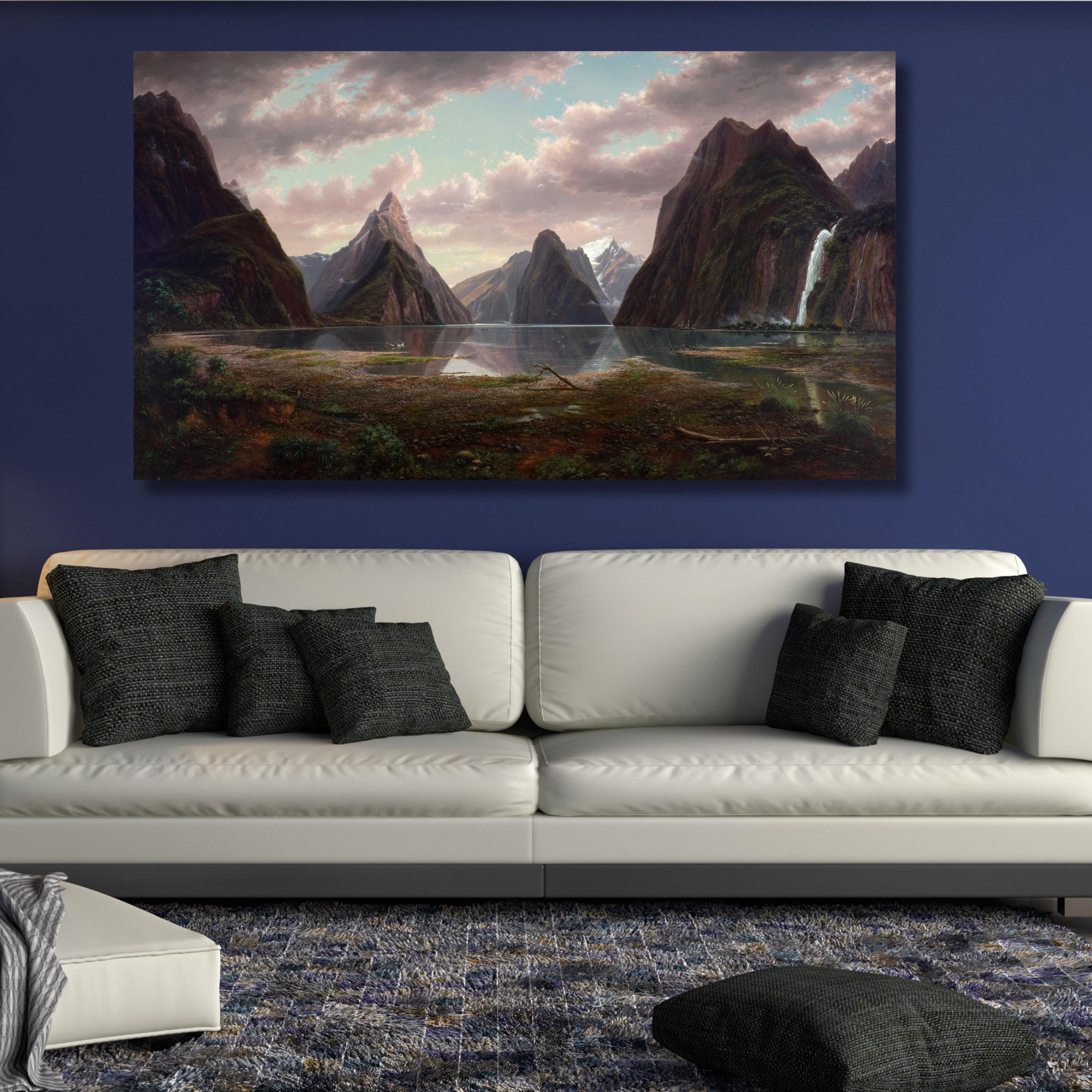 Milford Sound Canvas Art Print: New Zealand Landscape Reproduction
