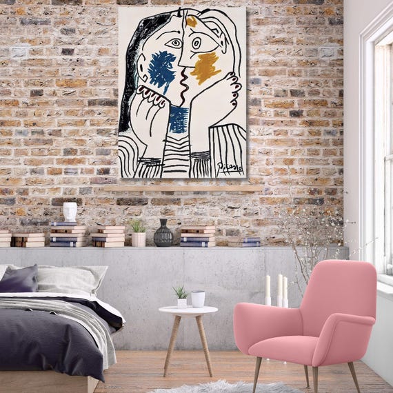 パブロ・ピカソ キス風景画 キャンバス ウォールアート クラシック