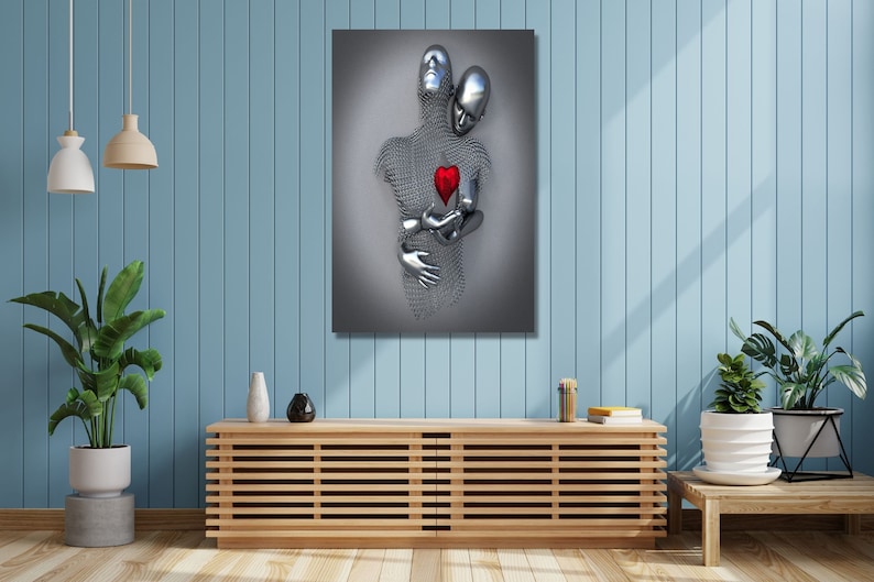 Silver Canvas Wall Art Silver Home Decor Silver Wall Art Etsy