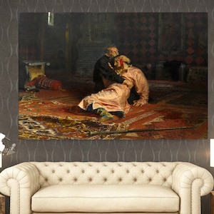 Ilya Repin Canvas Wall Art Ivan the Terrible and His Son Ivan on 16 November 1581 Canvas Wall Art Design Gift Ilya Repin Ivan the terrible