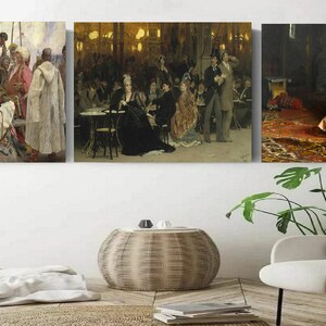 Set Of 3 Ilya Repin Canvas Wall Art Ivan the Terrible and His Son Ivan on 16 November 1581 Canvas Wall Art Design Gift Ilya Repin Gift Art