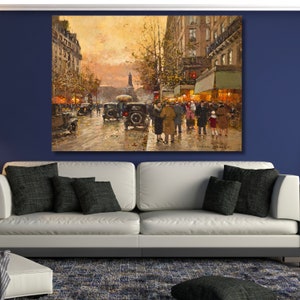Set of 3 Edouard Leon Cortes Paris Montparnasse Paris Landscape,Dinning Room,La Coupole Montparnasse Paris Edouard Leon Cortes Ready To Hang