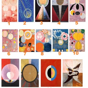 Set personalizzato Hilma af Klint Mostra Tela Arte murale Crea il tuo set di tele Riproduzione Hilma af Klint 14 Scegli un set dall'opera d'arte