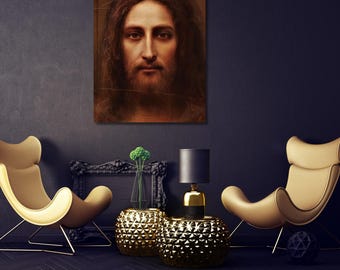 Real Face of Jesus Christ Canvas Wall Art Jesus Art Poster,Jesus Print Canvas Wall Art Home Hanging Picture Decor,Jesus Painting jesus Print