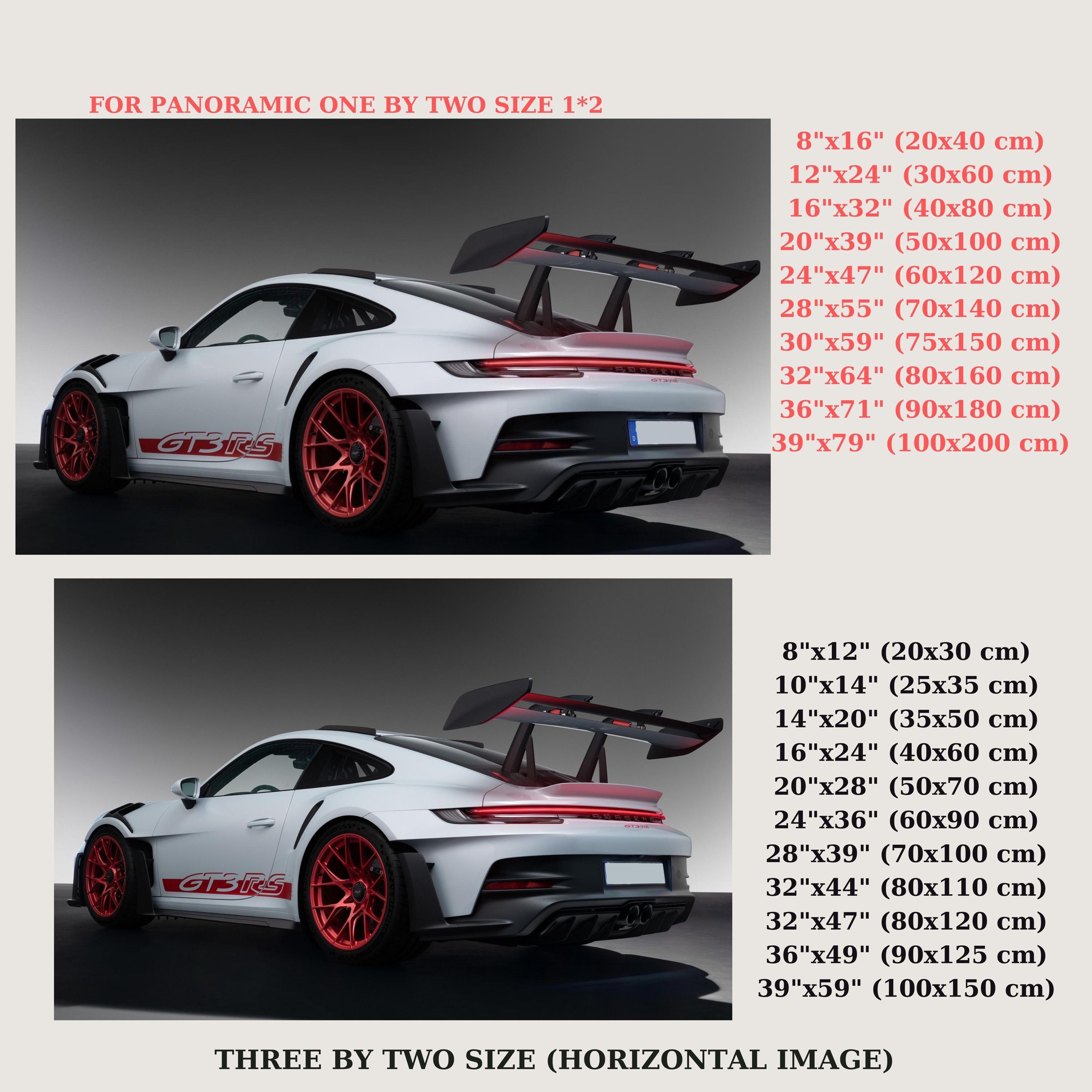 ポルシェ911 GT3 RS キャンバスプリント - スポーツカー ウォール