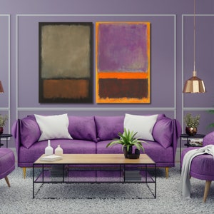 Rothko print, mark rothko, rothko canvas, rothko set de 2 Mark Rothko, Rothko Wall Art,Rothko Reproduction Painting Rothko Museum Exhibition