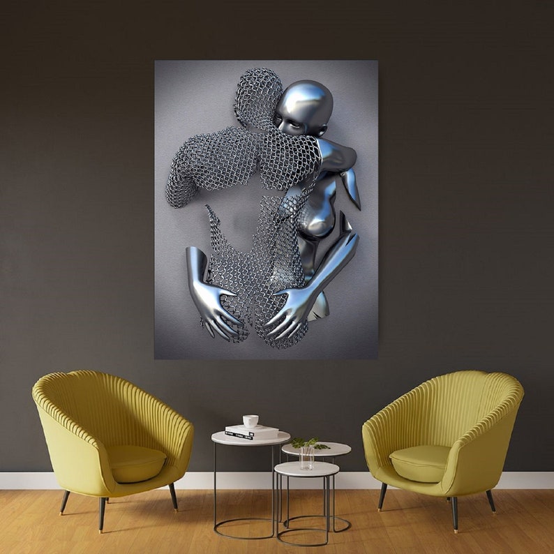 Silver Canvas Wall Art Silver Home Decor Silver Wall Art Etsy