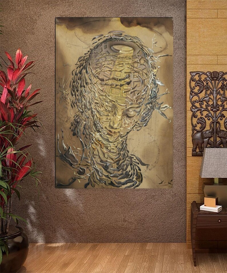Exploding Head Dali Salvador Dali Exhibition Poster,salvador Dali Canvas Print Art Salvador ...