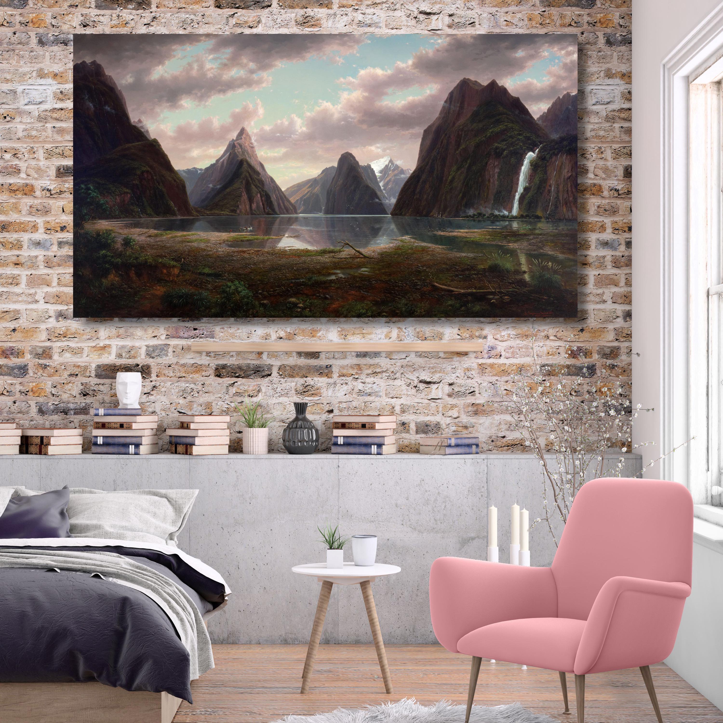 Milford Sound Canvas Art Print: New Zealand Landscape Reproduction