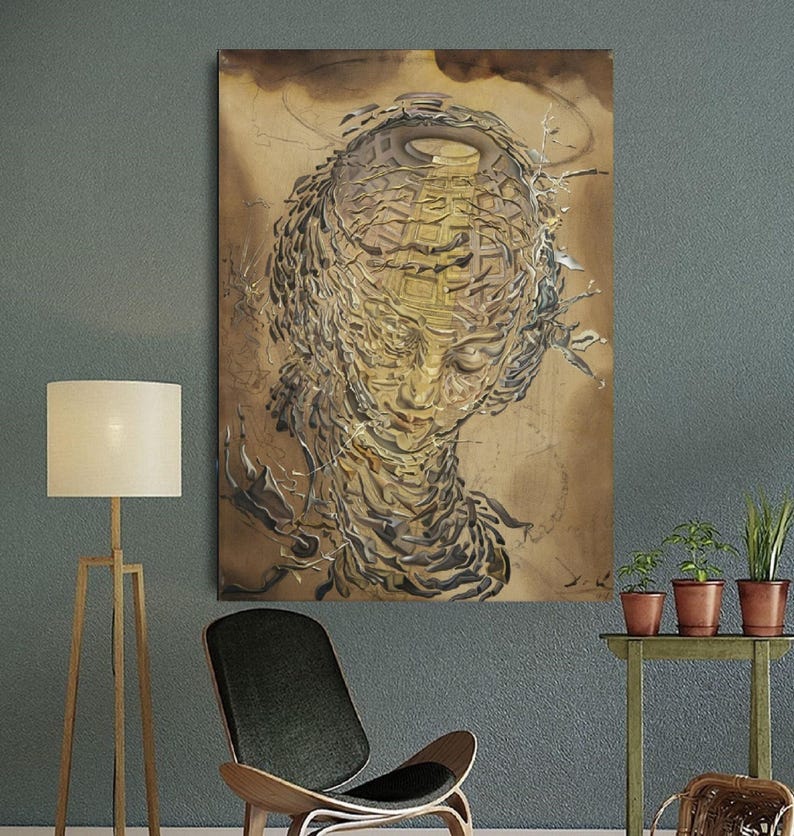 Exploding Head Dali Salvador Dali Exhibition Poster,salvador Dali Canvas Print Art Salvador ...