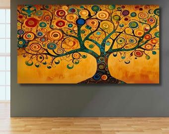 Tree of Life Gustav Klimt Canvas Wall Art,tree of Life Framed Wall Art ...
