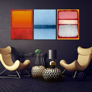 Set of 3 Mark Rothko Reproduction Canvas Wall Art Rothko Museum Art Print,Modern Wall Art,Rothko Wall Art,Rothko Print,Mark Rothko Painting