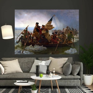 Washington Crossing the Delaware 1851 Emanuel Leutze Canvas Wall Art Emanuel Leutze Reproduction Decor Art Print Exhibition Artwork art gift
