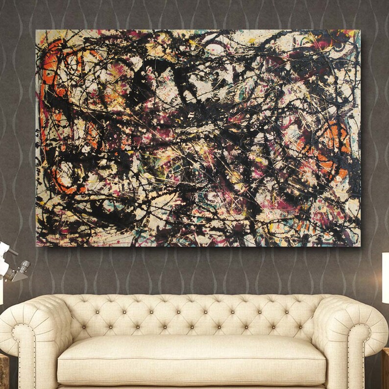 Extra Large Canvas Wall Art Jackson Pollock Canvas Wall Art Etsy