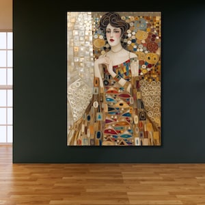 Quadro em tela "Dama Sentada" de Gustav Klimt, Quadro em tela com moldura de Gustav Klimt, Pôster "Árvore da Vida", Quadro extragrande em tela de Klimt pronto para pendurar.