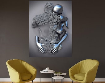 Hugging Couple Canvas Print Set, Love Heart Wall Art - Etsy Canada